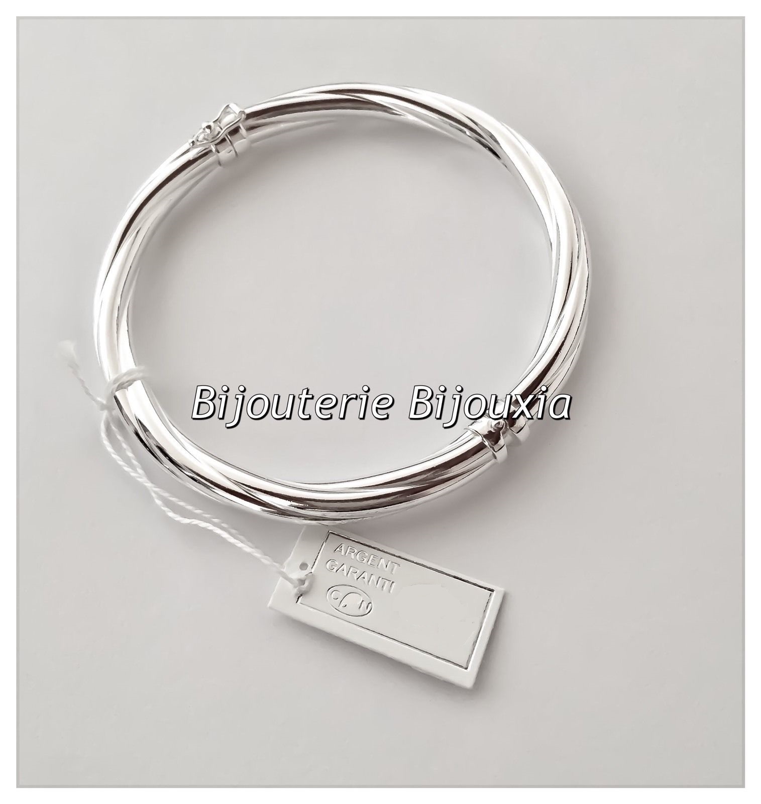 Brazalete De Tobo Torcido Abrible 67/6 Mm Plata 925 Dolly-Bijoux - Nueva