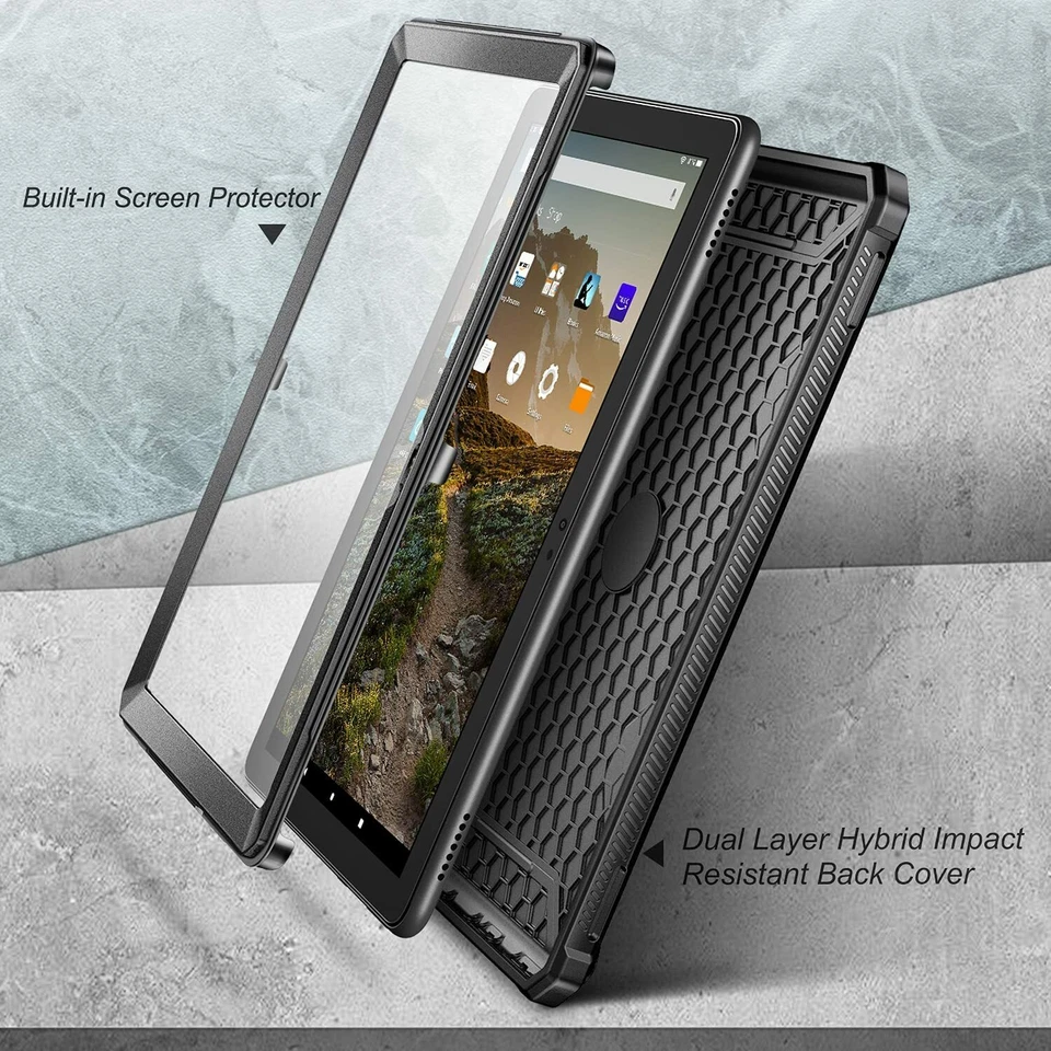 Case For All-New Amazon Fire HD 10 Tablet 11th Gen 2021 360 Rotating Carry Cover - Image 3 of 4