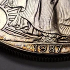 1987 1 oz Silver American Eagle - Textured Violet Toning - BU - SKU-E2243
