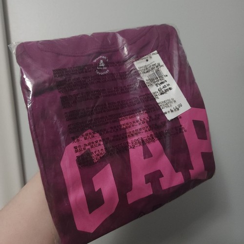 GAP Baby Toddler Kids Short Sleeve Pink Logo Purple T-Shirt - Picture 3 of 4