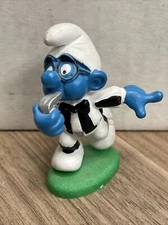 Smurfs 20191 Brainy Smurf Referee Football Ref Figure Vintage Whistle Figurine