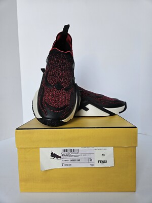 Fendi Flow Sneakers Mesh Red Black US size 10 | eBay display picture 2