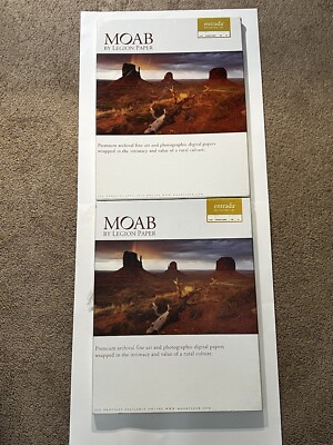 NEW Moab Legion Paper Entrada Rag Natural 190 (17  x 22'', 25 Sheets) Lot Of 2