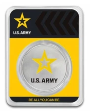 1 oz Silver Colorized Round - U.S. Army Logo In TEP And Velvet Gift Bag