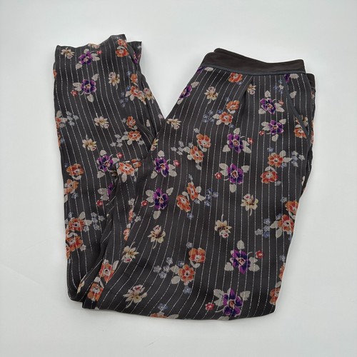 Rebecca Taylor Womens Pants 6 Floral Metallic Silk Zipper Casual Business Pocket - Picture 2 of 14