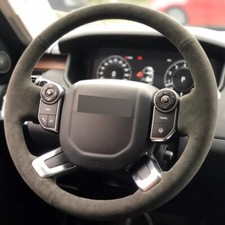 Alcantara Steering Wheel Cover Real Leather Wrap for LAND ROVER DISCOVERY 3