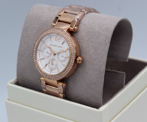 NEW AUTHENTIC MICHAEL KORS PARKER CHRONO ROSE GOLD CRYSTALS WOMEN'S MK5781 WATCH - Picture 2 of 24