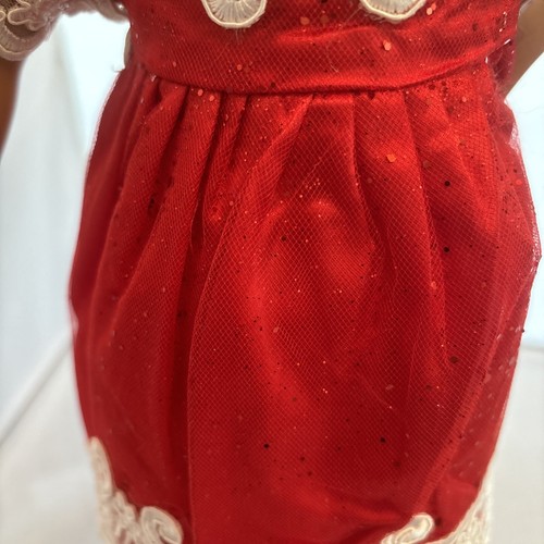 18 inch doll clothes will fit american girl type dolls handmade Christmas Dress - Picture 2 of 4