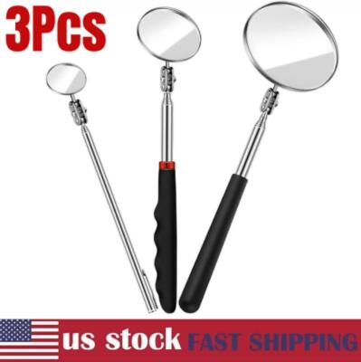 3 Pieces Telescoping Inspection Mirror Round Mirror Inspection Tool for Check