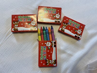 Christmas Crayons  Non-Toxic Multi Colors Set Of 4 Packages 6 Colors Each
