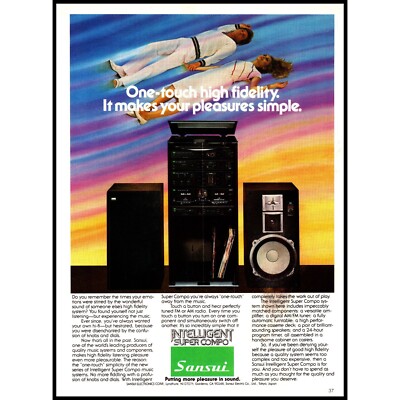 1982 Sansui Intelligent Super Compo Stereo Vintage Print Ad