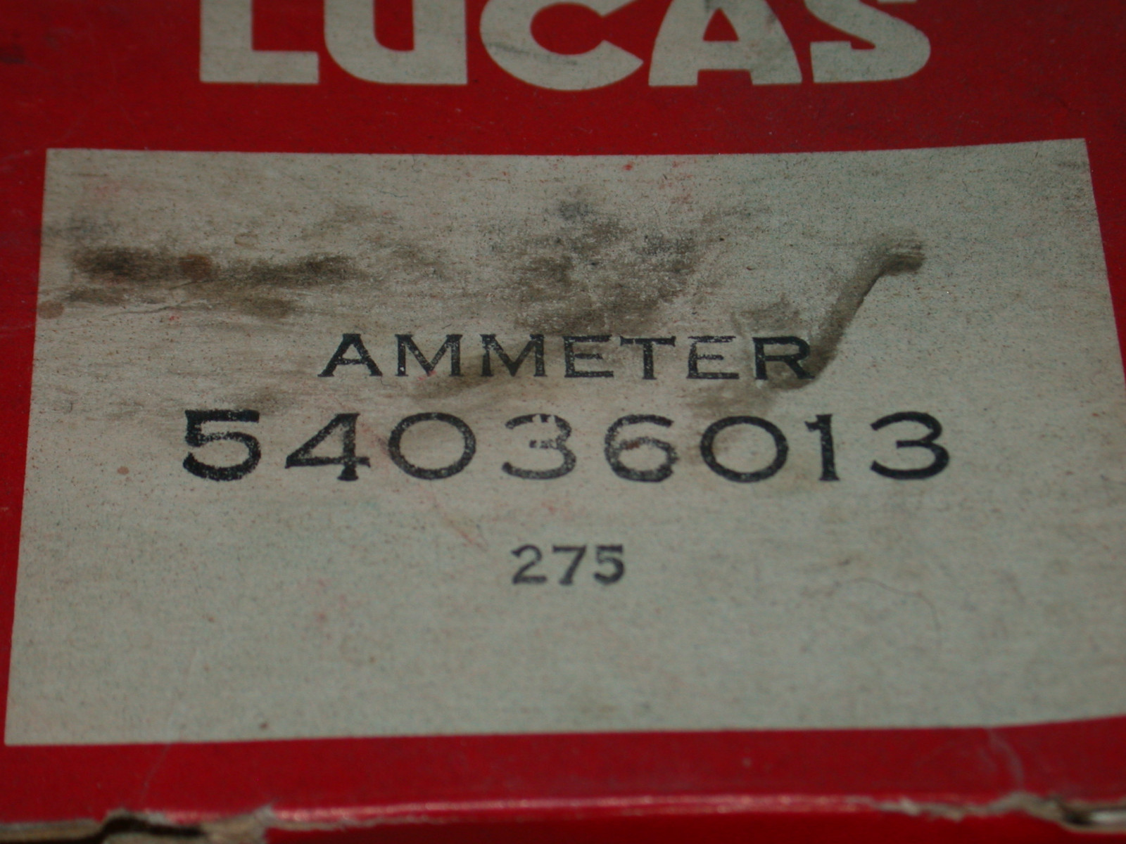 LUCAS AMMETER FITS  LOTUS, SPITFIRE, TRIUMPH  PT#54036013
