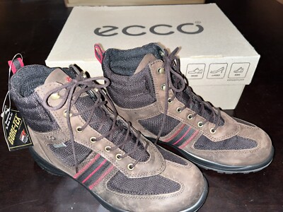 Ecco Flexor Active Gore-Tex Hiking Boots, Women's Size Euro 36 (US 6) Brown New
