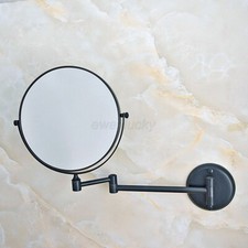 Black Brass Folding Arm Wall Mount Magnifying Cosmetic Bathroom Mirror wba634