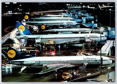 Postcard Frankfurt am Main Airport Lufthansa Airplane Boeing 727 Airbus A300 BS2
