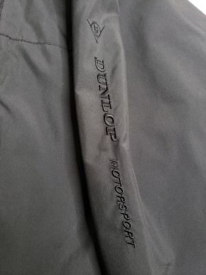 Vintage Dunlop Motorsport Racing Zipper Sport Jacket LL Black Red