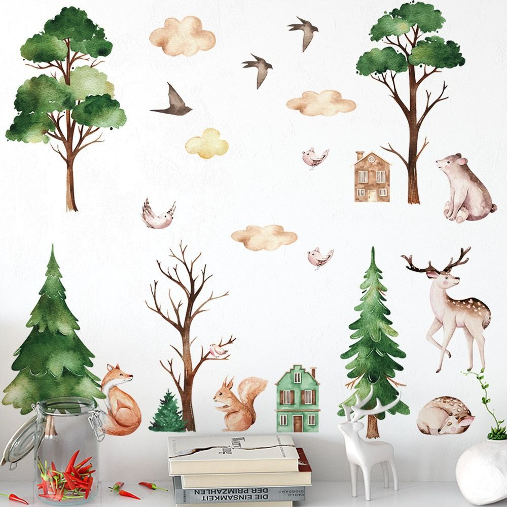Animal Children's Bedroom Wall Stickers Animal Decorative Wall Stickers