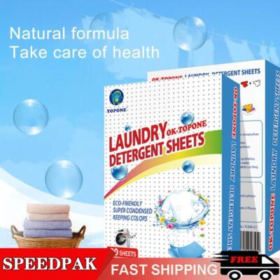 +..#NEU 90x Laundry Detergent Nano Super Soasp Sheets Clothes Washing Fabric V