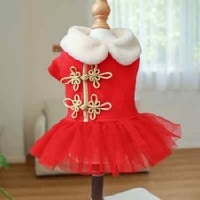 New Christmas Pet Cats Dogs Dress Winter Puppy Tutu Skirt New Year Pet Clothes