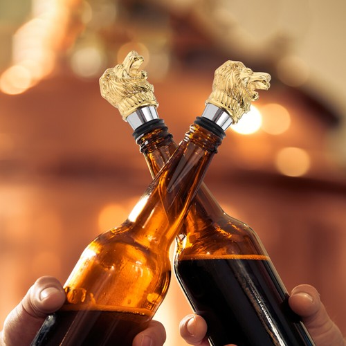 Set of 3 Löwen Kopfflaschenstopfen vente en gros Party-Weinstopper Dekorative Weinverschlüsse