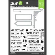 Hero Arts Stamp Cut XL "SIGNPOST" Clear Stamps With Dies Bundle 2021
