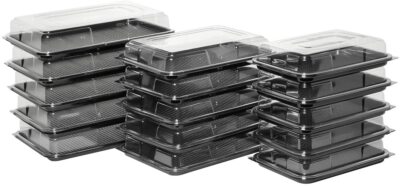 15 x wiederverwendbare KOMBI Eco Sandwichplatten + Deckel (5 große, 5 mittelgroße, 5 kleine) 
