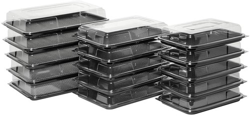 15 x Platos Sandwich COMBI Eco Reutilizables + Tapas (5 Grandes, 5 Medianos, 5 Pequeños)  - Imagen 1 de 7