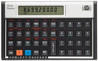 Hewlett Packard HP 12C Platinum Finanzrechner - CFA - Algebraic + RPN