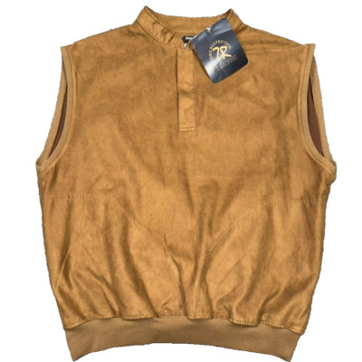 Zero Restriction Golf Vest Mens M Brown Microsuede Outerwear The Celebration ZR