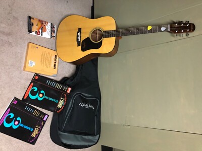 Walden Acoustic Guitar, carrying case and Training materials