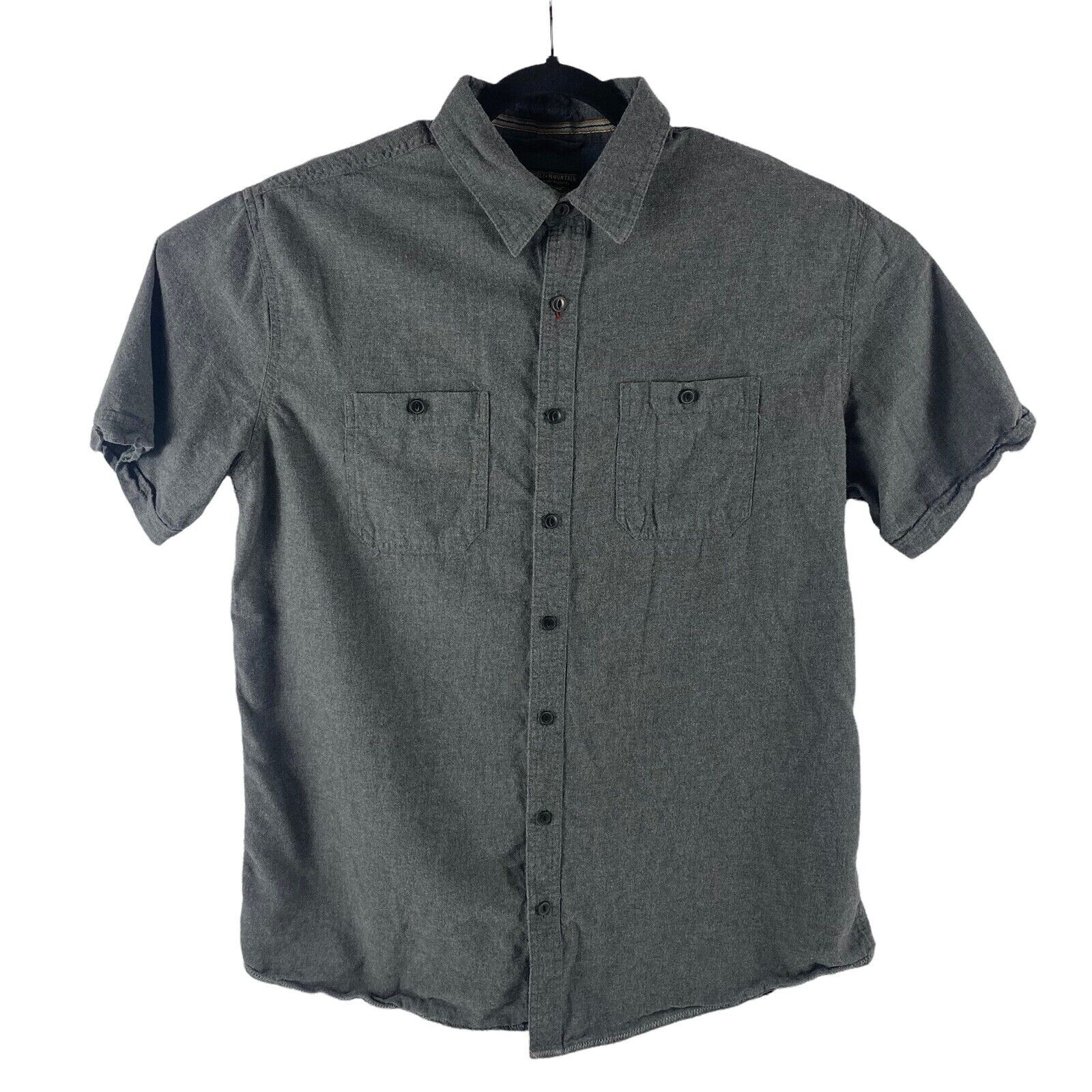 Grizzly Mountain Men s Granite Casual Shirt Short Sleeve Button Up Gray XXL 5790₽