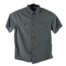 Grizzly Mountain Men  s Granite Casual Shirt Short Sleeve Button Up, Gray, XXL