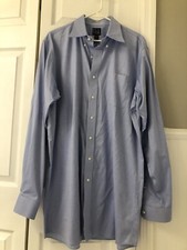 Men  s Blue Long Sleeve Jos A Bank Dress Shirt
