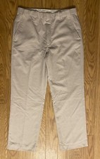 Norm Thompson Vintage Ivory Flat Front Dress Pants 36R