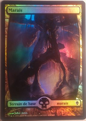 Marais Full Art Zendikar VF PREMIUM / FOIL French Textless Swamp - Magic mtg 238