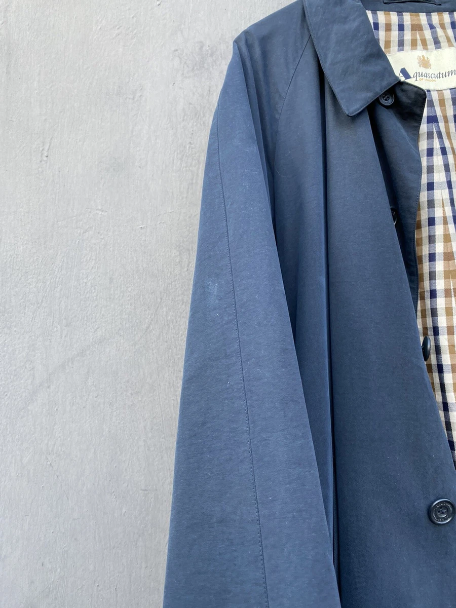 Aquascutum Navy trench coat jacket size 42 | eBay