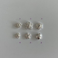 925 Sterling Silver Hollow Flower Bead Caps Bracelet Necklace Spacer 5mm 6mm 8mm