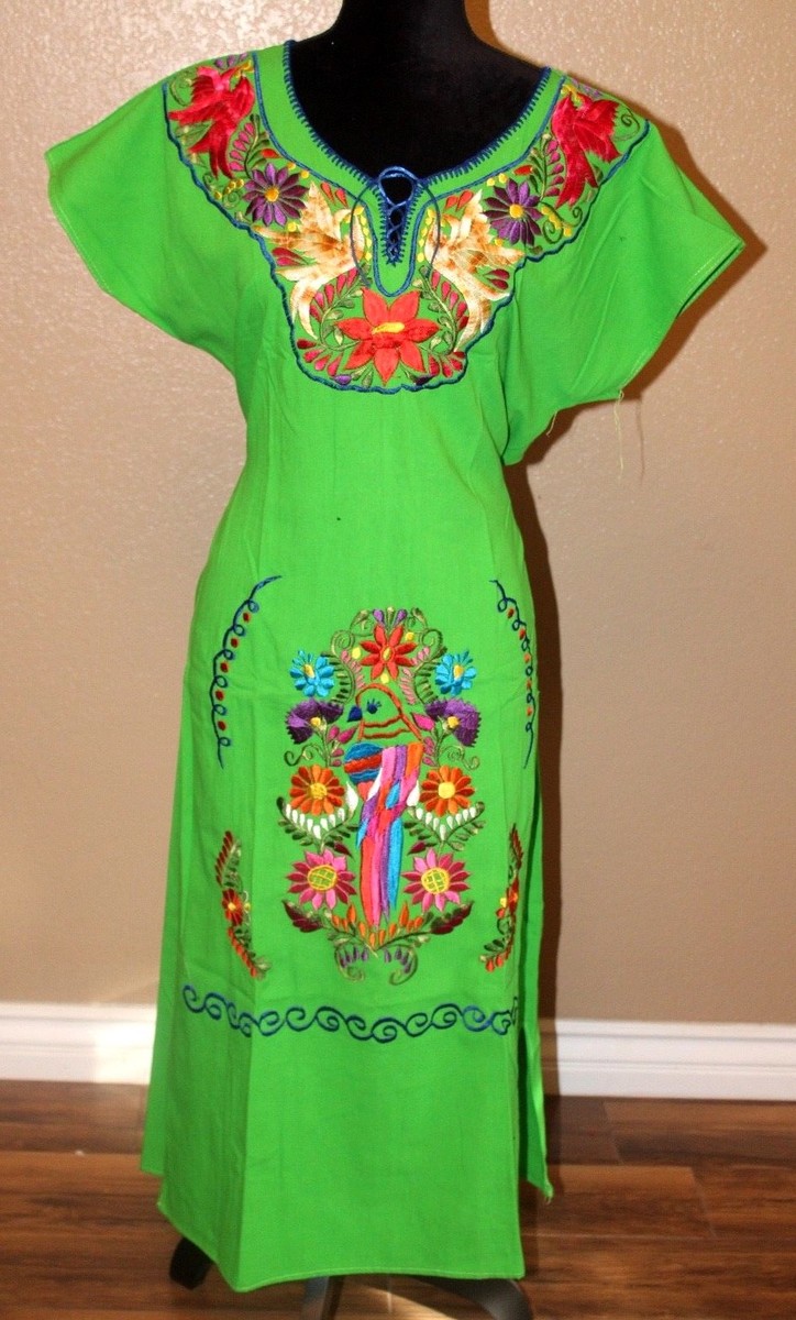 Mexican Dress BIRDS AND FLOWERS HAND Embroidered MEDIUM | eBay Mexican Dress BIRDS AND FLOWERS HAND Embroidered MEDIUM | eBay