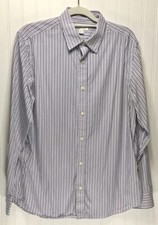 BANANA REPUBLIC Slim Fit Mens Size L 16-16.5 Striped Cotton Dress Shirt