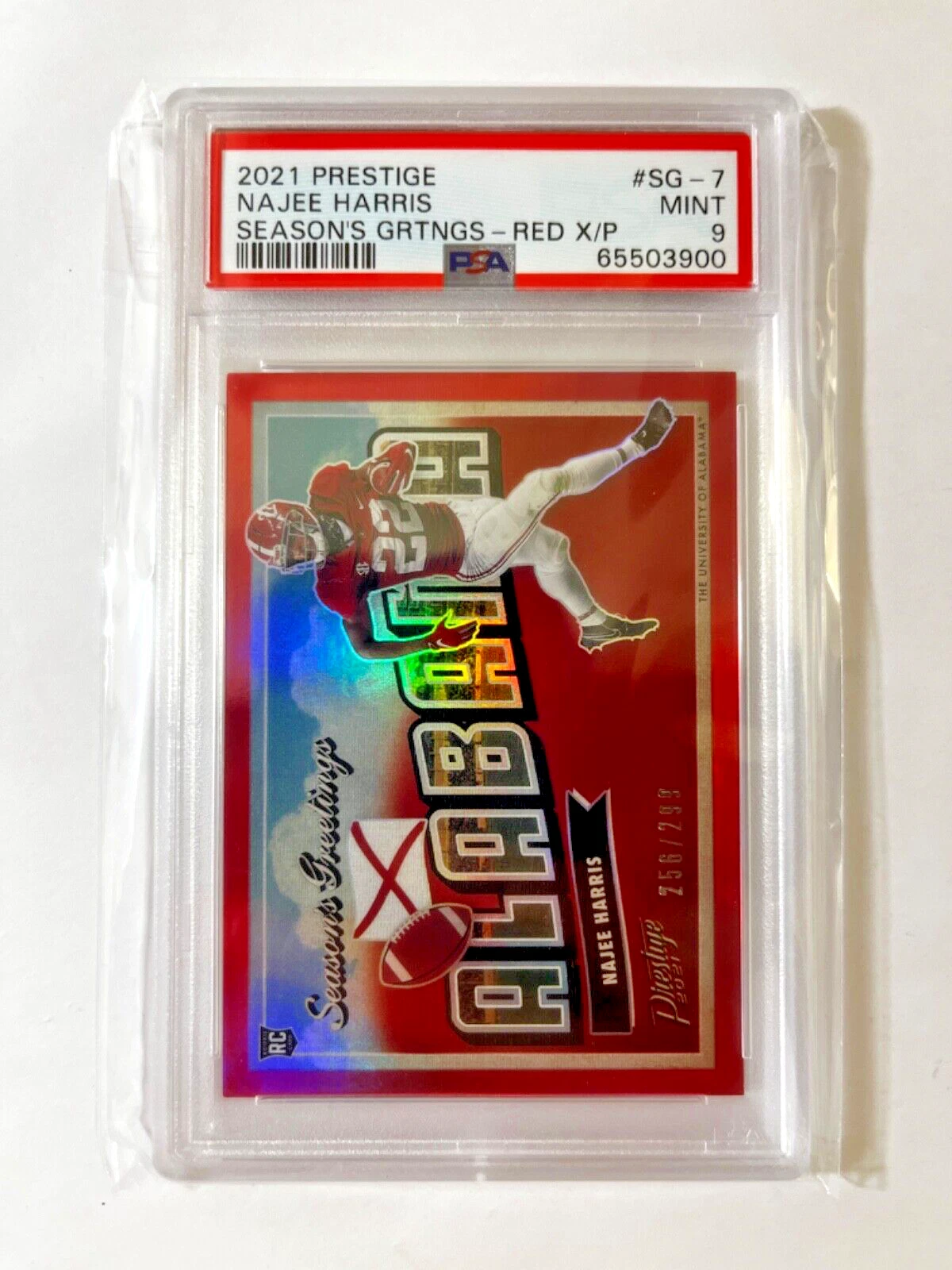 Najee Harris Panini Prestige Season's Greetings #SG7 Red Xtra Points