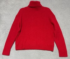 H&M Turtleneck Womens Large Red 6% Wool New w...