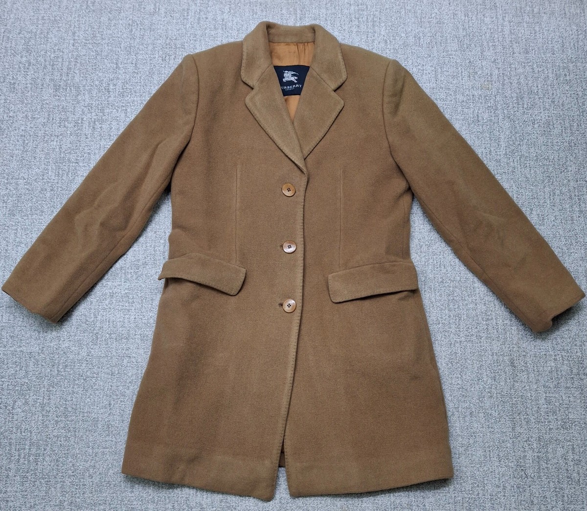 Burberry London TRENCH Coat WINTER VIRGIN Wool Women's Brown size