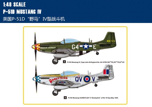 EE. UU. P-51D MUSTANG IV 1/48 avión Hobbyboss modelo avión kit 85802 - Imagen 11 de 12