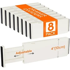 Lifewit 8 Pack Drawer Dividers 4" High, 11-17" Adjustable Drawer Organizers