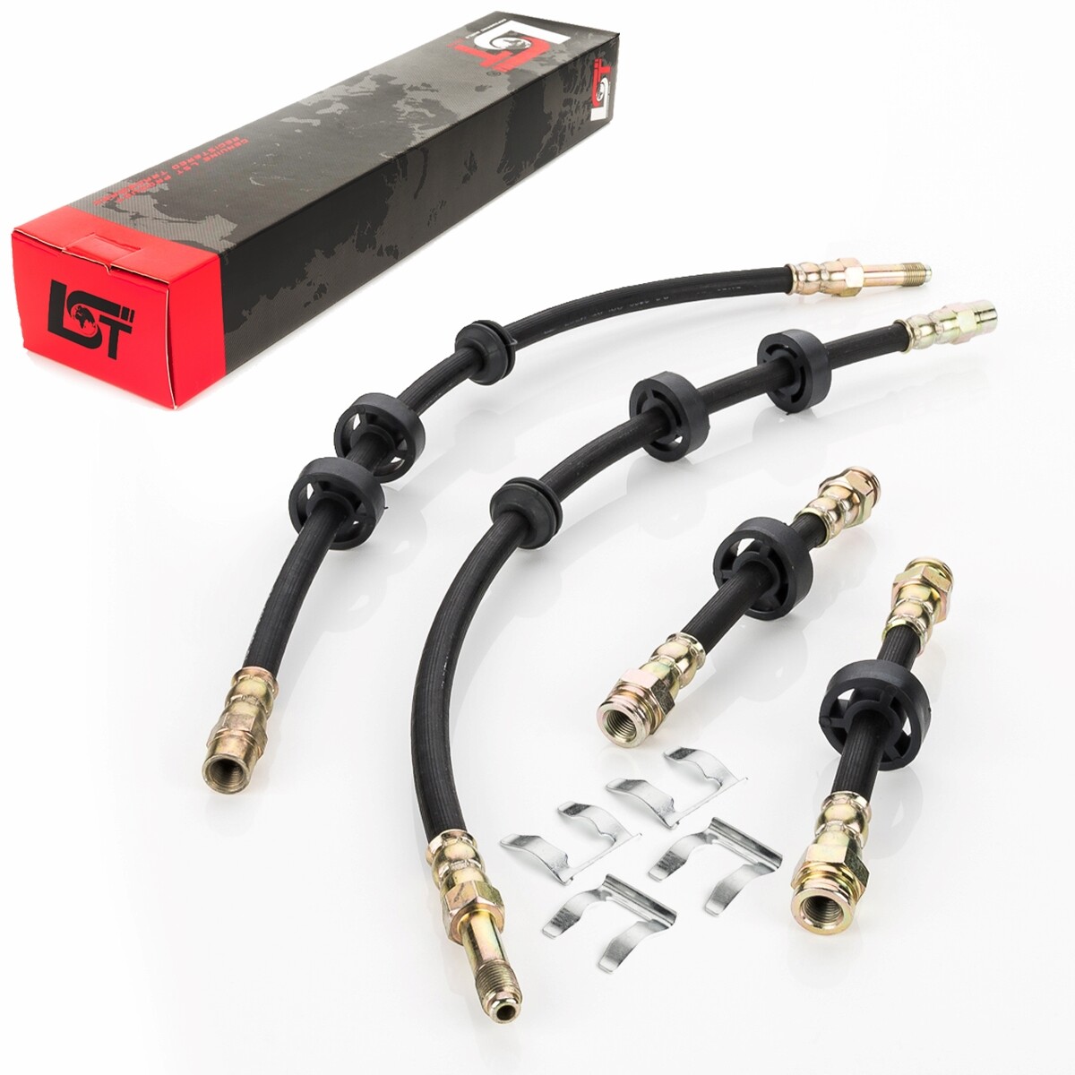 4X Brake Line Brake Hose Front Rear + Retaining Clip For Seat Cordoba 6K