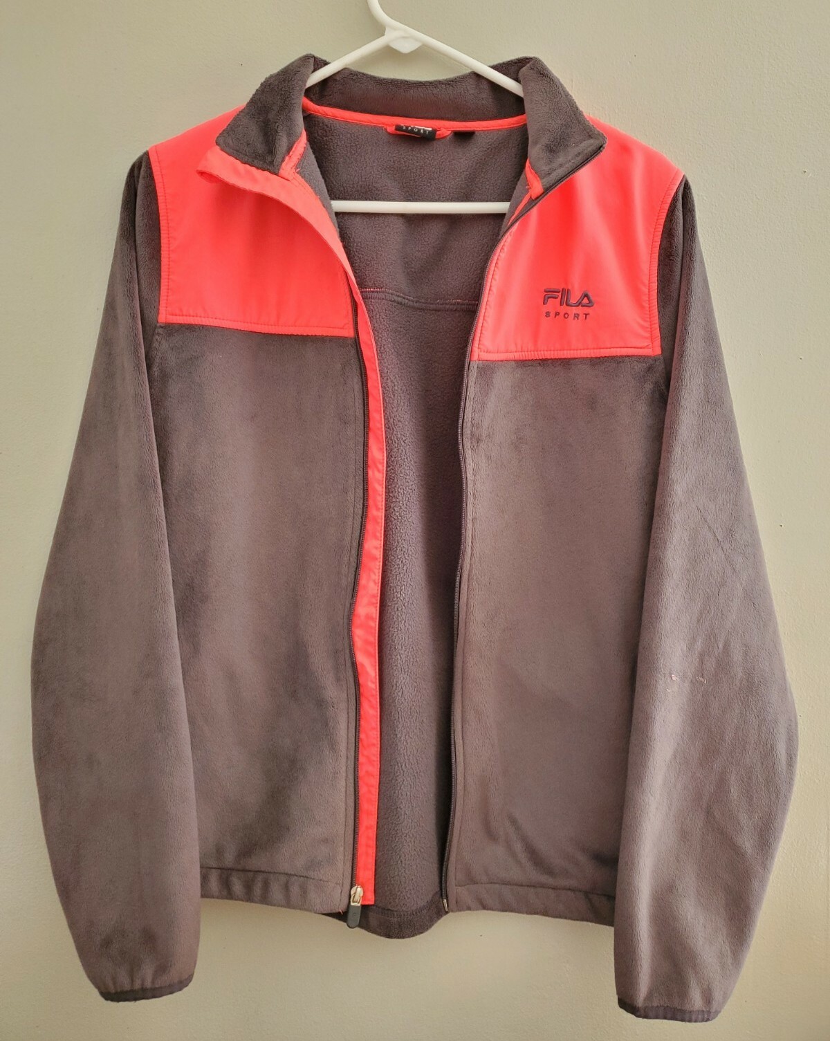 Giacca donna media FILA sportiva rosa caldo e grigio