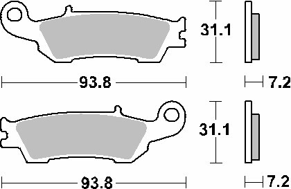 Plaquettes de frein KH450 frittees anti usure or contre le fading en cross