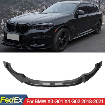 Fits 2018-2021 BMW X3 G01 X4 G02 M Sport Front Bumper Splitter Carbon Fiber Look