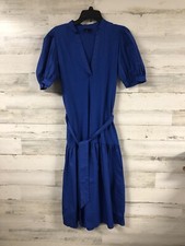 Who What Wear Sm Royal Blue Dress Belted Tiered Modern Cottagecore Breezy