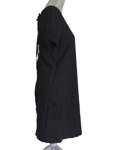 THEORY Linen Blend Lace Back Raglan Dress Sz 6 Navy $275 NWT - Picture 3 of 8